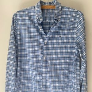 Vineyard Vines Youth Boys Whale Flannel Buttondown Blue XL (18)